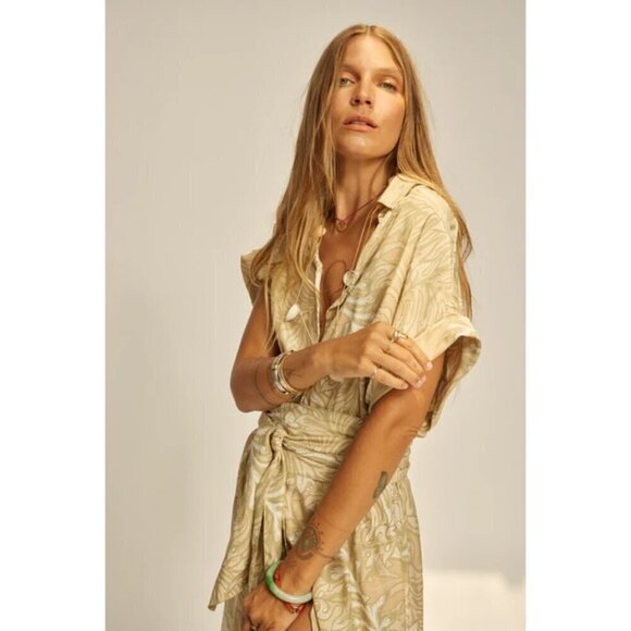 💕NATALIE MARTIN💕 Harper Maxi Dress ~ 100% Silk Jungle Print Agave Large L NWT - Picture 8 of 16